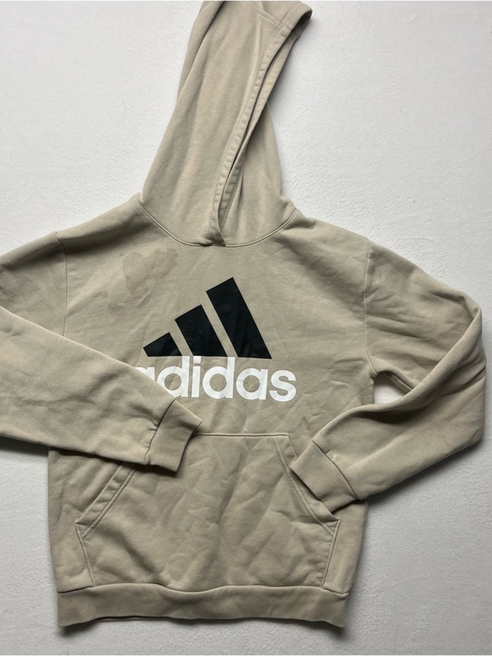 adidas Tan Hoodie with Black & White logo